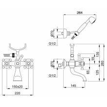 Смеситель для ванны Migliore Lady 18835 Хром Золото