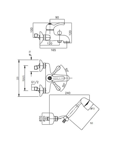 Смеситель для ванны Migliore Lem Swarovski 18890 Золото