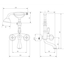 Смеситель для ванны Migliore Olivia 18996 Бронза Белый