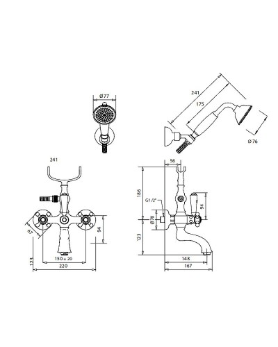 Смеситель для ванны Migliore Arcadia 18378 Бронза