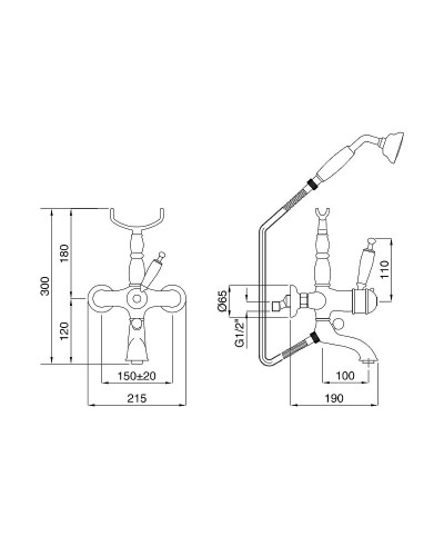 Смеситель для ванны Migliore Oxford 19166 с термостатом Золото