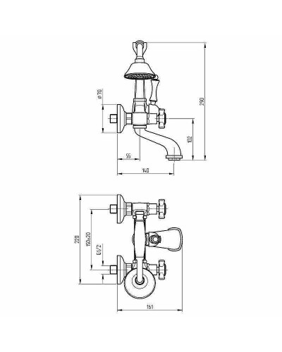 Смеситель для ванны Migliore Korona 28491 Хром