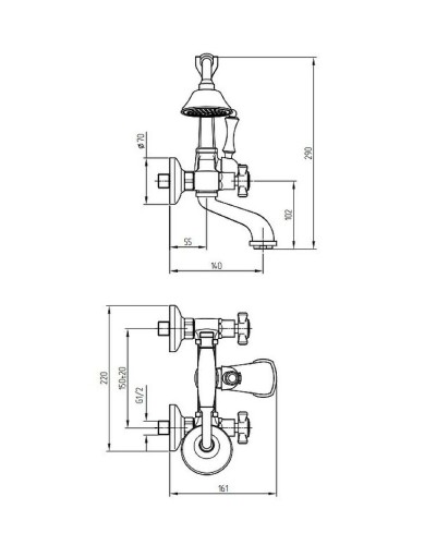 Смеситель для ванны Migliore Korona 28506 Золото