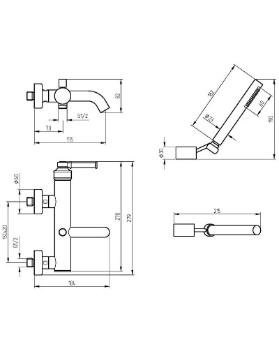 Смеситель для ванны Migliore Ermitage Mini 30193 Бронза Орех