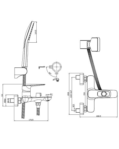 Смеситель для ванны Rossinka RS46-30 Хром