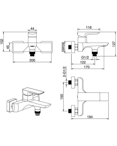 Смеситель для ванны Allen Brau Infinity 5.21006-00 Хром