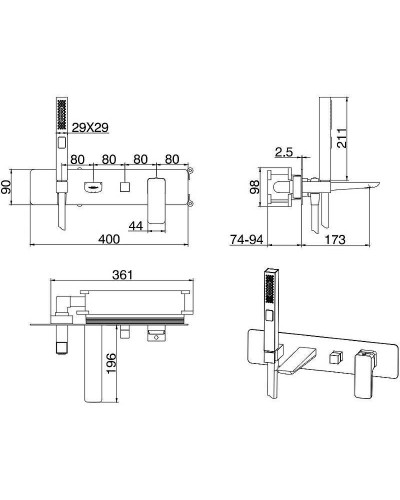 Смеситель для ванны Allen Brau Infinity 5.21007-00 Хром