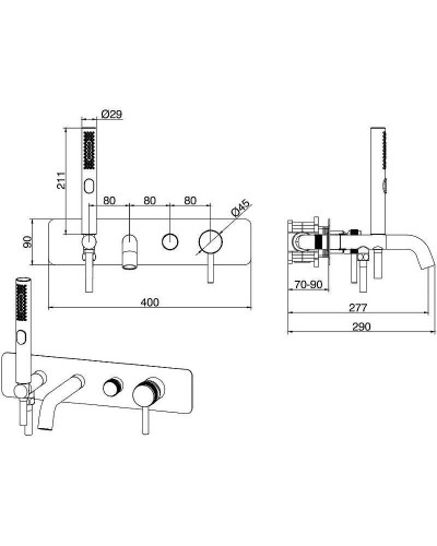 Смеситель для ванны Allen Brau Priority 5.31006-BN Никель брашированный