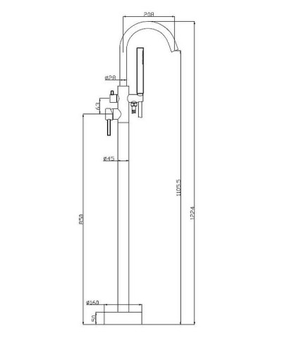 Смеситель для ванны BelBagno Nova NOV-FMT-NERO Черный матовый