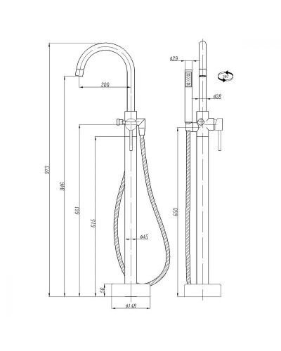 Смеситель для ванны Abber Wasser Kreis AF8116 Хром