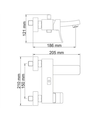 Смеситель для ванны WasserKRAFT Exter 1601 Светлая бронза