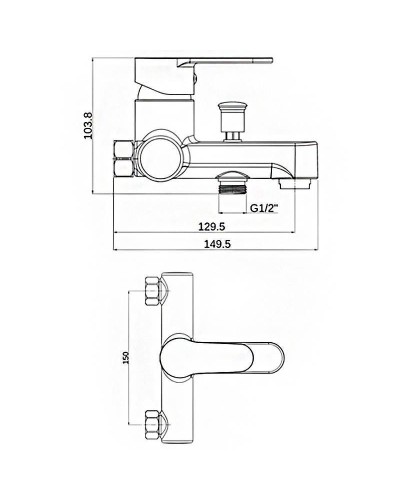 Смеситель для ванны Orange OneLife P07-100cr Хром