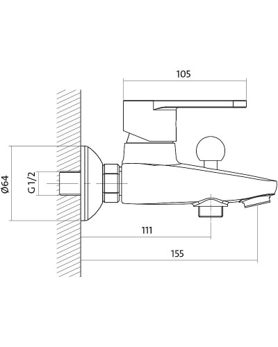 Смеситель для ванны Cersanit Cari 63026 Хром
