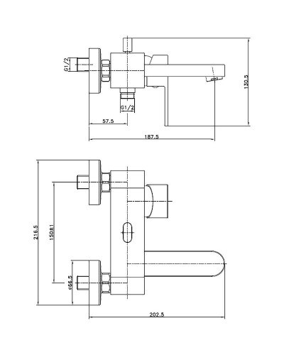 Смеситель для ванны Cersanit Elio 63045 Хром