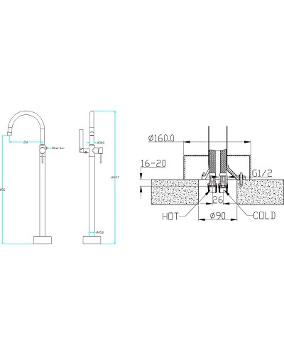 Смеситель для ванны Boheme Uno 469-MW Белый матовый