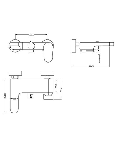 Смеситель для ванны Boheme Spectre 453-BR Бронза