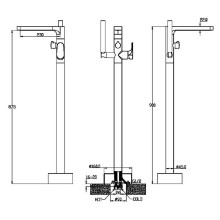 Смеситель для ванны Boheme Spectre 459-G Золото