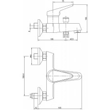 Смеситель для ванны Aquanet Round Handle SD90701.02 Хром