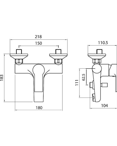 Смеситель для ванны Koller Pool Kvadro Arc KA0100 Хром