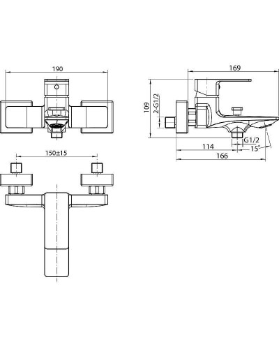 Смеситель для ванны Koller Pool Neon NN0100 Хром