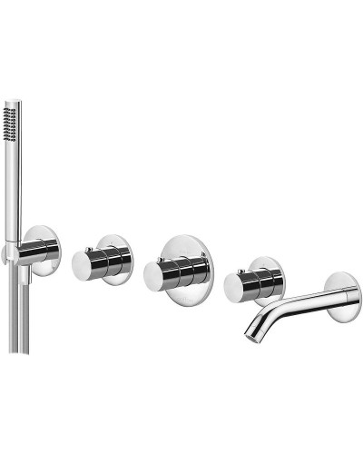 Смеситель для ванны Paffoni Modular Box MDE001CR с термостатом Хром