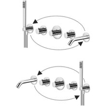 Смеситель для ванны Paffoni Modular Box MDE001CR с термостатом Хром