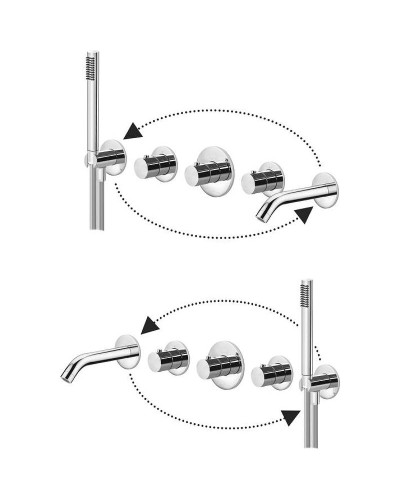 Смеситель для ванны Paffoni Modular Box MDE001CR с термостатом Хром