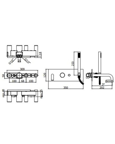 Смеситель для ванны Paffoni Jo JO001CR Хром