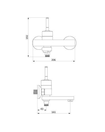 Смеситель для ванны Damixa Arc 291000300 Черный матовый