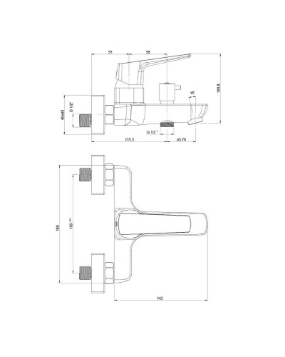 Смеситель для ванны Paini Bari RTYO111 Черный матовый