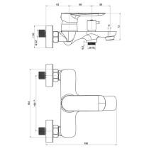 Смеситель для ванны Paini Garda 76CR111 Хром