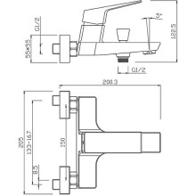 Смеситель для ванны Paini Torre 98CR111 Хром
