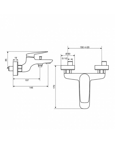Смеситель для ванны Paini Laguna LACR111 Хром