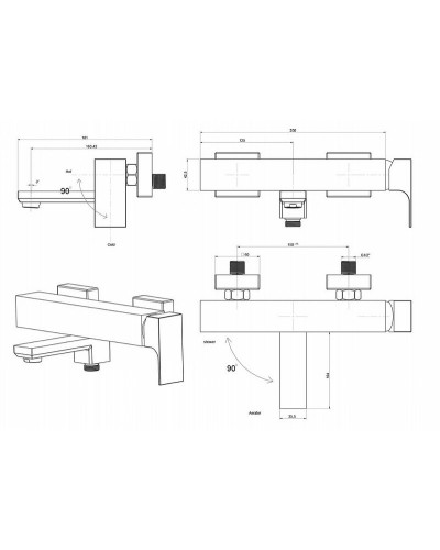 Смеситель для ванны Paini Grazia 21CR111 Хром