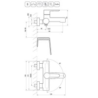 Смеситель для ванны Ravak Puri PU 022.20/150 X070185 Черный матовый