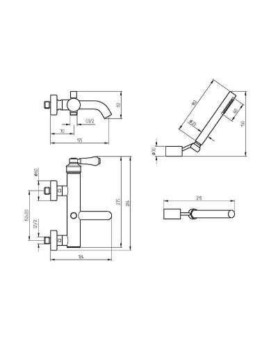Смеситель для ванны Migliore Ermitage Mini 28589 Бронза