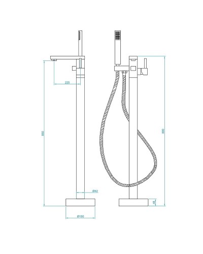 Смеситель для ванны RGW Shower Panels SP-350 511405350-01 Хром