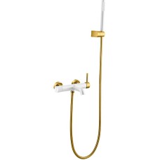 Смеситель для ванны Boheme Uno 463-WG Белый матовый Золото