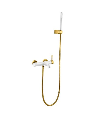 Смеситель для ванны Boheme Uno 463-WG Белый матовый Золото