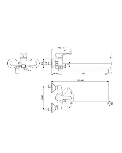 Смеситель для ванны Ideal Standard Alpha BD044AA универсальный Хром