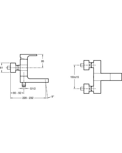 Смеситель для ванны Jacob Delafon Strayt E45370-CP