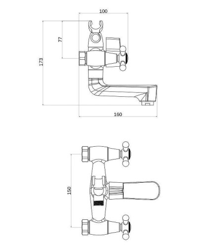 Смеситель для ванны Orange OneLife P03-231cr Хром