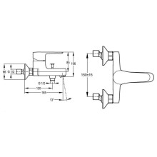 Смеситель для ванны Jacob Delafon July E16033-4 Хром
