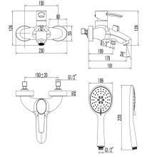 Смеситель для ванны Lemark Atlantiss LM3254C Хром