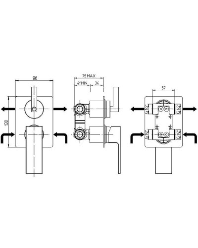 Смеситель для душа Paini Grazia 21CR6911 Хром
