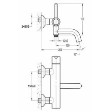 Смеситель для ванны Cezares Eco ECO-VD-NOP Черный матовый