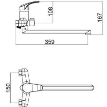 Смеситель для ванны Orange OneLife P11-218cr универсальный Хром