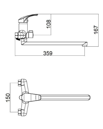 Смеситель для ванны Orange OneLife P11-218cr универсальный Хром