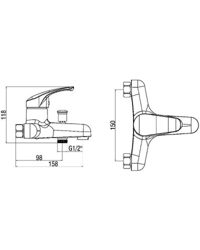 Смеситель для ванны Orange OneLife P11-100cr Хром