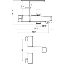 Смеситель для ванны Orange OneLife P06-100cr Хром